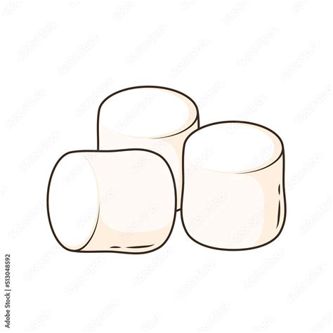 Marshmallow cartoon vector. Marshmallow logo design. Marshmallow icon. Stock Vector | Adobe Stock