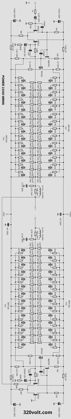 High Power 2200W Amplifier Circuit transistor amplifier audio amplifier ...