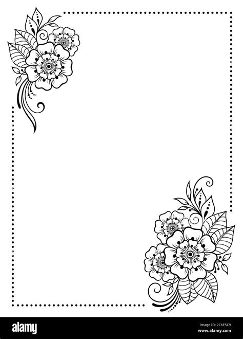 Stylized with henna tattoos decorative pattern for decorating covers for book, notebook, casket ...