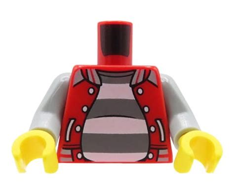 LEGO minifigure torso - sporst jacket, big / fat belly - Extra Extra Bricks