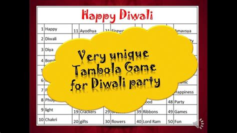 "20 word Different" diwali party game // diwali special tambola or housie game/ Big Group Game ...