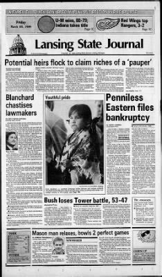 Lansing State Journal from Lansing, Michigan on March 10, 1989 · Page 1