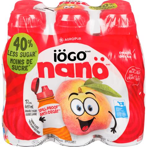 IOGO Nano 1% Milk Fat Peach Flavor Drinkable Yogurt (93 ml) - Instacart