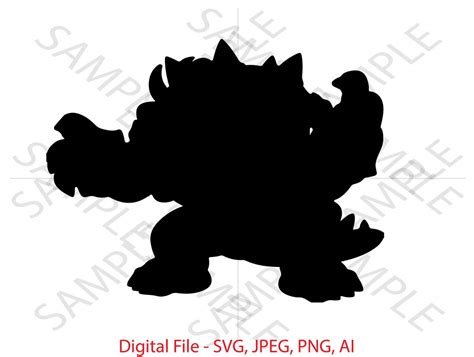 Bowser Silhouette, Bowser SVG, Super Mario SVG, Super Mario Bowser, Cricut, Custom Vinyl Design ...