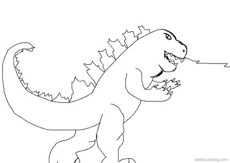 Godzilla Coloring Pages Simple Drawing - Free Printable Coloring Pages