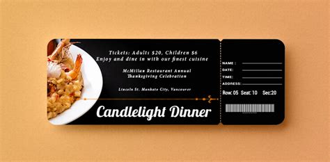 Dinner Ticket Example PSD Design | room surf.com