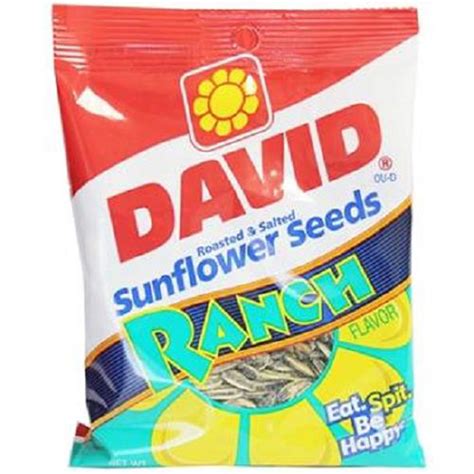 David, Sunflower Seeds Ranch , Count 12 (5.25 oz) - Sunflower Seeds / Grab Varieties & Flavors ...