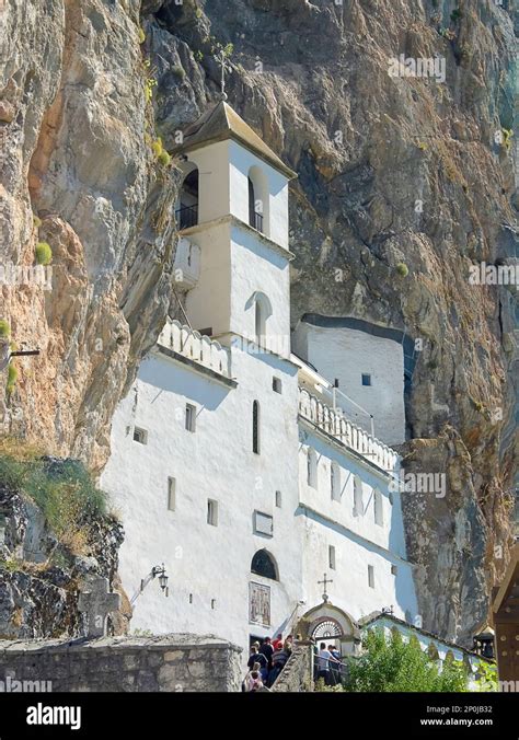 Ostrog monastery inside a rock cliff in Montenegro Stock Photo - Alamy