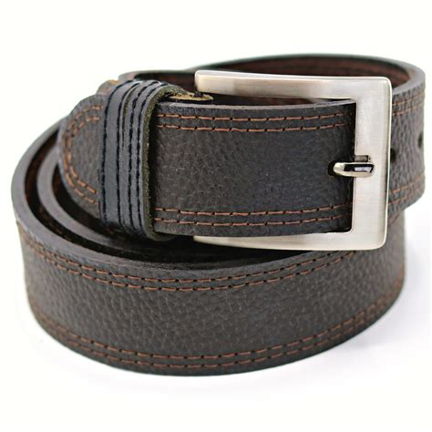 Grey Black - Men Leather Belt in Real Leather - Stitched – Mender Leather Factory