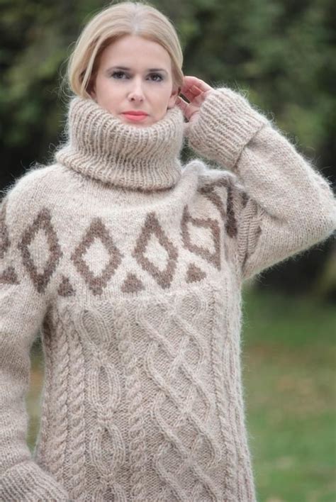 To ORDER Beige Pure Icelandic Wool Sweater Thick Turtleneck | Etsy Boho ...