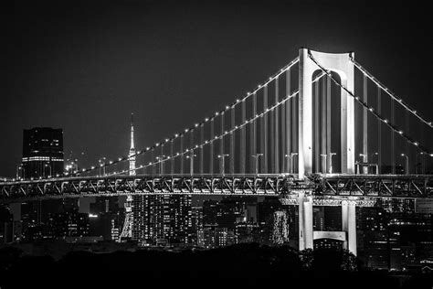 Rainbow Bridge At Night Photograph by Michiko Ôtomo - Fine Art America