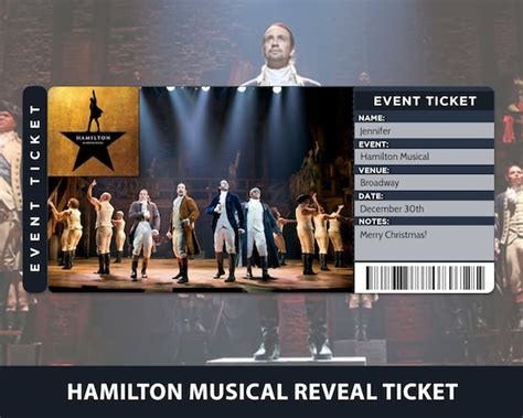 Printable Hamilton Musical Tickets Hamilton Broadway Ticket - Etsy