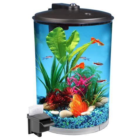 Aqua Culture 3-Gallon 360 View Aquarium Kit with LED Lighting and Power Filter - Walmart.com ...