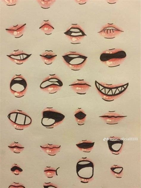 bocas de desenhos (ANIME 🥺) Drawing Face Expressions, Drawing Cartoon Faces, Lips Drawing, Hand ...