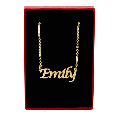 EMILY Gold Name Necklace Personalized Jewellery Free Gift - Etsy