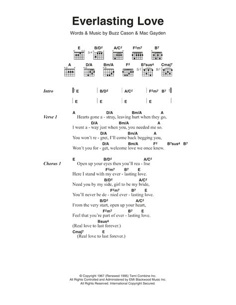 Everlasting Love by The Love Affair - Guitar Chords/Lyrics - Guitar ...