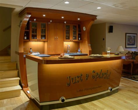 Custom Boat Bar - Wood and Clay | Fine Homes | Gilford NH | Boat bar ...