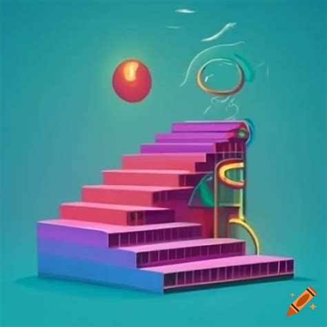 Stairs visualizing the concept of teaching linguistics