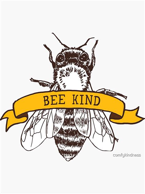 "Bee Kind" Sticker for Sale by comfykindness | Redbubble