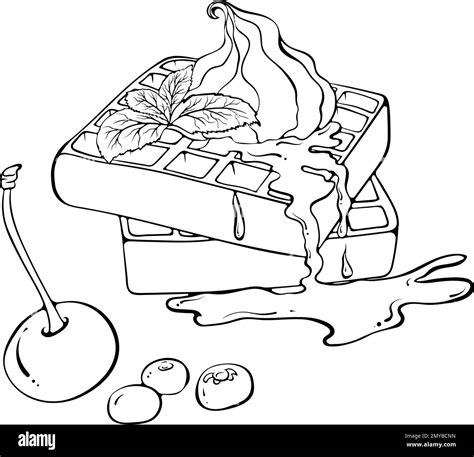 Cartoon waffles Black and White Stock Photos & Images - Alamy