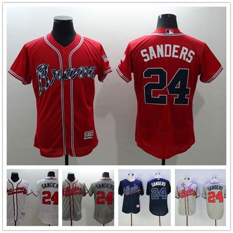 2018 2017 Hot Cooperstown 24 Deion Sanders Baseball Jerseys Atlanta ...