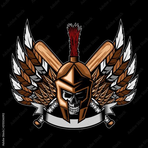 Spartan baseball team logo design vector illustration Stock Vector ...