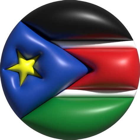 South Sudan flag circle 3D. 22501812 PNG