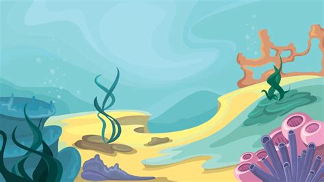 Ocean floor in cartoon style 2372147 Vector Art at Vecteezy