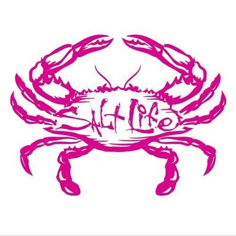 Salt Life Pink Salty Crab Decal in 2020 | Salt life decals, Lily pulitzer vinyl, Salt life