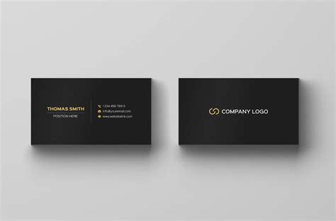 Free Minimalistic Black & Gold Business Card Template – Pixel Surplus