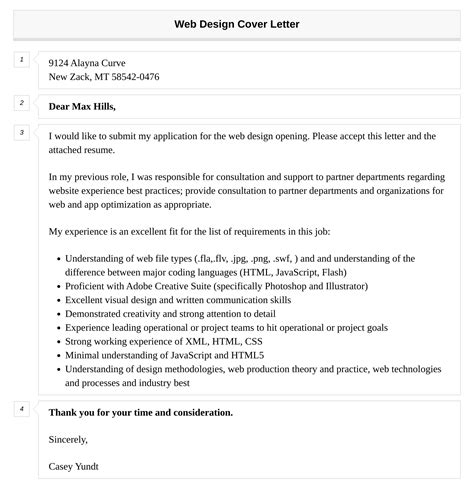 Web Design Cover Letter | Velvet Jobs