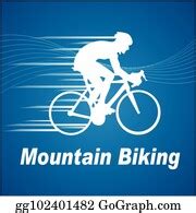 57 Sport Mountain Biking Blue Background Vector Image Clip Art | Royalty Free - GoGraph