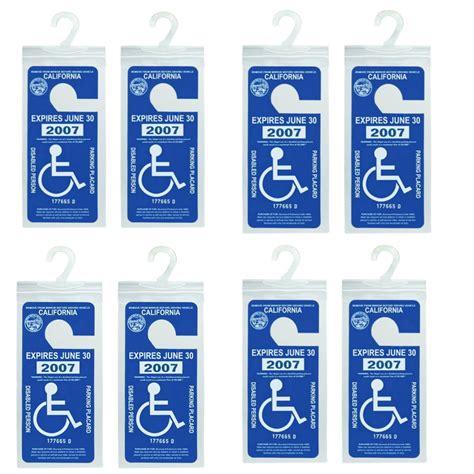 Fysho 8pcs Disabled Placard Protector With Mirror Hook Handicapped ...