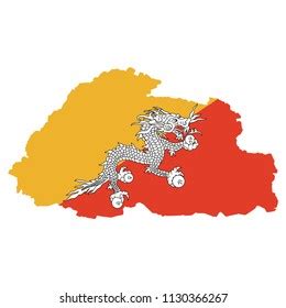 Bhutan Flag Outline Country On White Stock Vector (Royalty Free) 1431564266