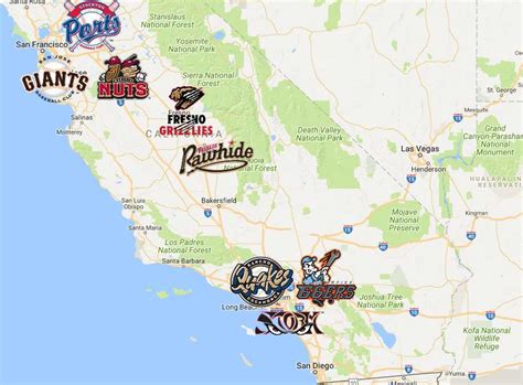 California League Map | Teams | Logos - Sport League Maps