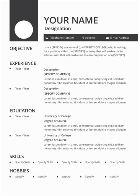 Blank Resume Template – 15+ Free PSD, Vector EPS, AI, Format Download