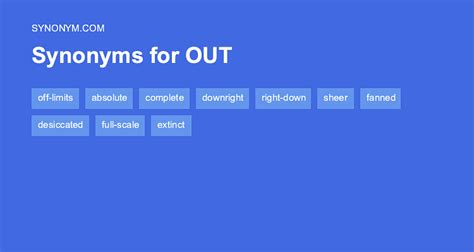Another word for OUT > Synonyms & Antonyms
