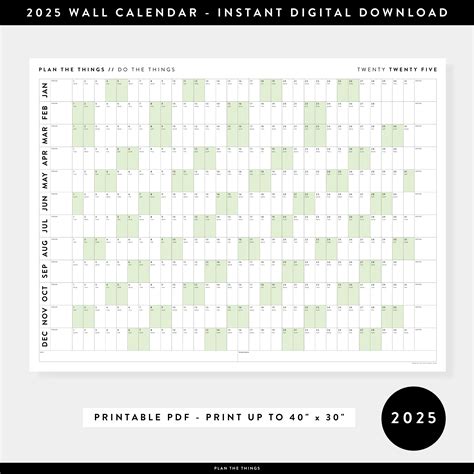 2025 Wall Calendar Downloadable Free - Shae Yasmin