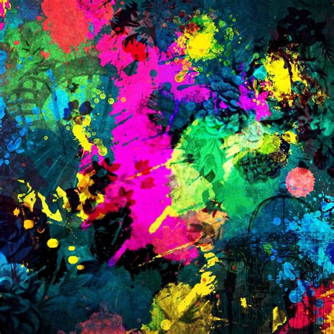 Colorful Paint Splatter iPad Air Wallpapers Free Download