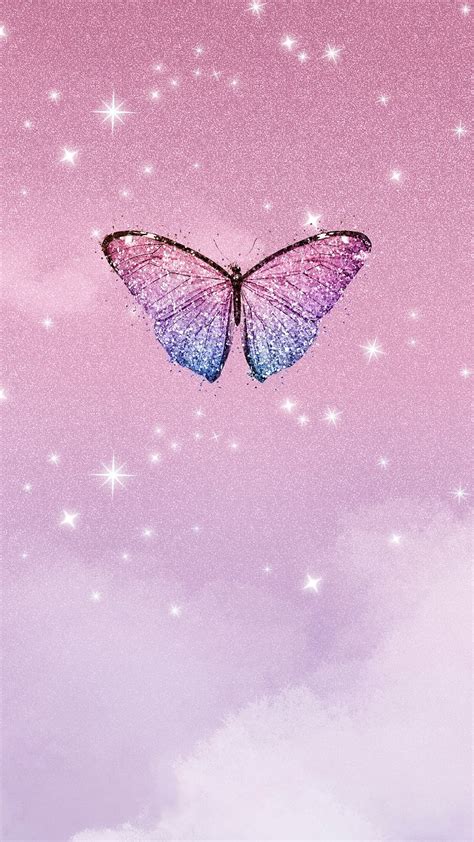 Aesthetic butterfly iPhone wallpaper, sparkling | Premium Photo - rawpixel