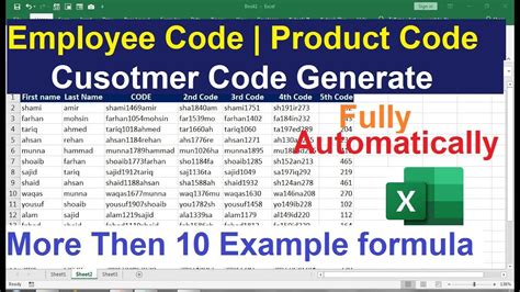 how to create Employee code in excel - YouTube