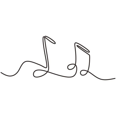 one line drawing of music notes isolated vector object 3409947 Vector Art at Vecteezy