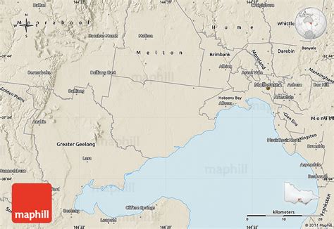 Shaded Relief Map of Wyndham