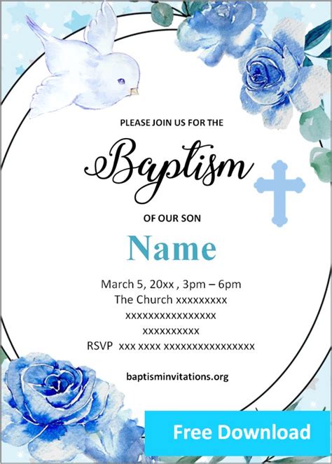 Free Printable Boy Baptism Greeting Card Templates Baptism Invitations