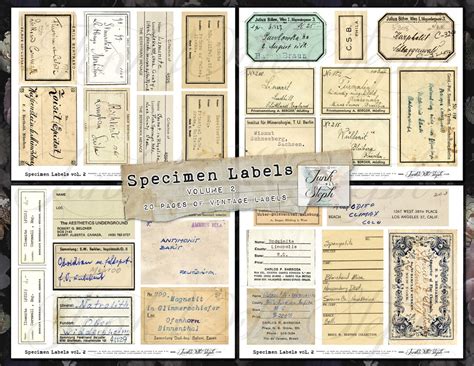 Specimen Labels Vol.2 With 20 Pages With Over 150 Seperate - Etsy