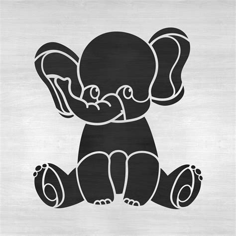 Baby Elephant Stencil | Stencil Revolution