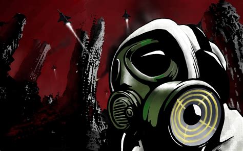 Download Post Apocalyptic Graffiti Mask Dark Gas Mask HD Wallpaper