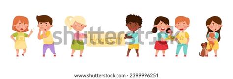 Little Kid Characters Playing Fair Honestly Stock Vector (Royalty Free) 2399996251 | Shutterstock