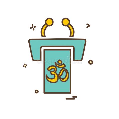 Hindu Religion Icon Design Vector Stock Vector - Illustration of flower ...