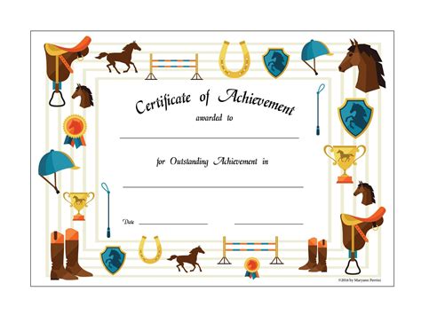 Equestrian Certificate of Achievement Printable Template - Etsy | Certificate of achievement ...